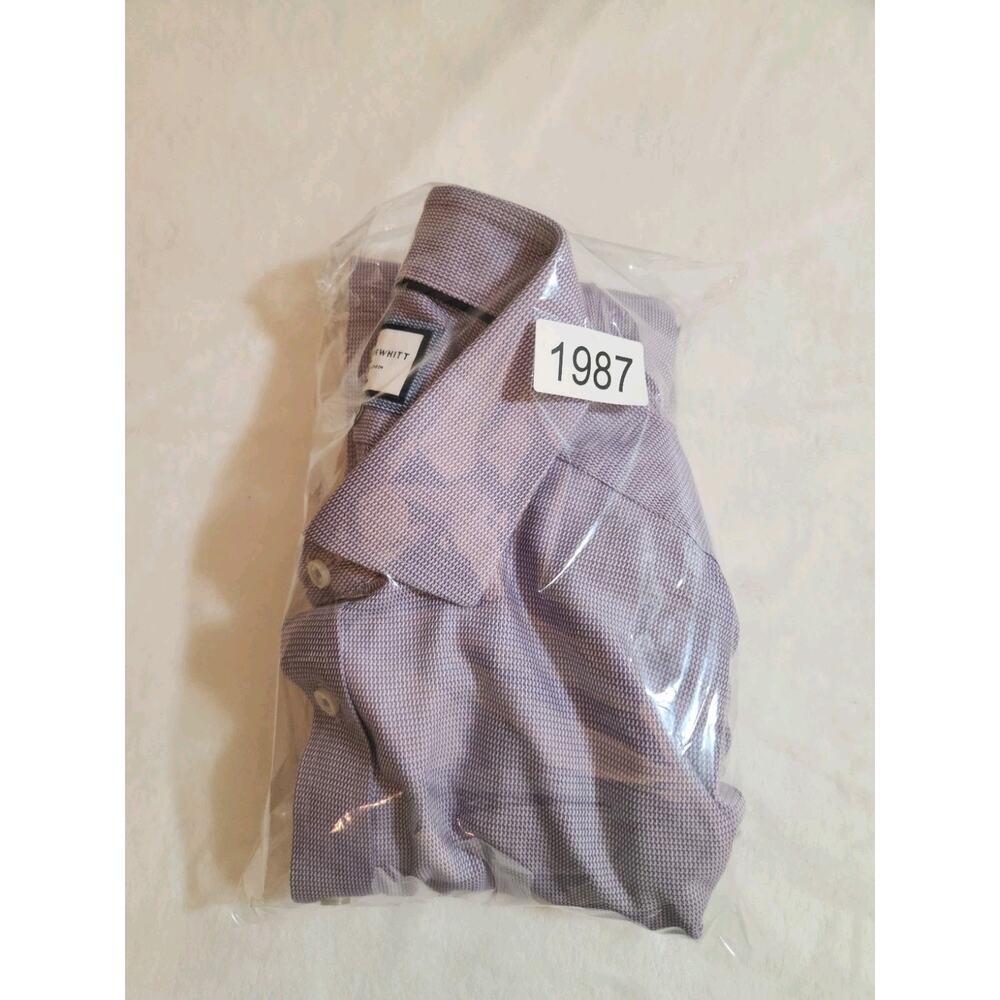Charles Tyrwhitt 100% Cotton Shirt Mens 17 34 Large Purple Geometric Long Sleeve - Picture 12 of 12